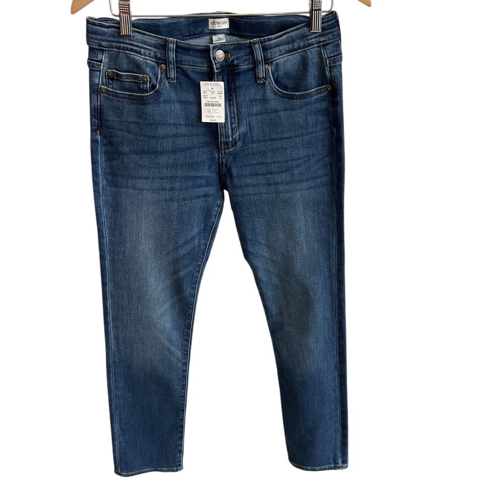 Crewcut Flex Denim Jeans Boys Sz 14 Adjustable Waist Pants Crew cut Brand New